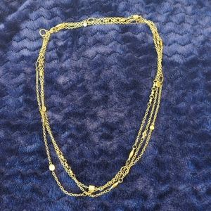 Three-Strand Silver Layered Necklaces